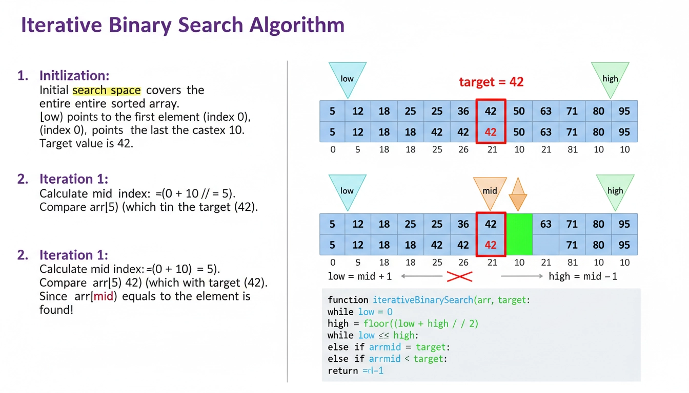 Iterative Binary Search Algorithm Explained | BMR Education